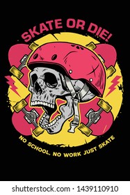 skull skater tshirt design concept