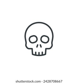 Icono muerto del esqueleto del cráneo, ilustración vectorial