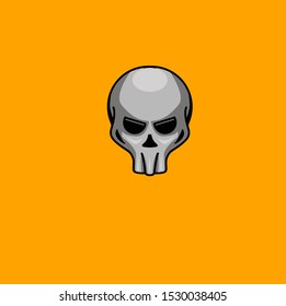 The skull skeleton Hoodie style on Halloween festival wallpaper with orange background