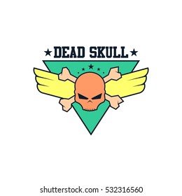 Skull skeleton logo design template