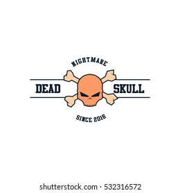 Skull skeleton logo design template