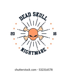 Skull skeleton logo design template