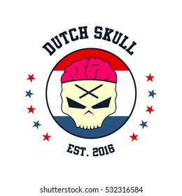 Skull skeleton logo design template