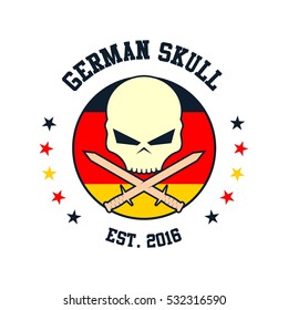 Skull skeleton logo design template