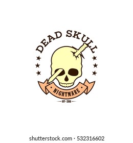 Skull skeleton logo design template