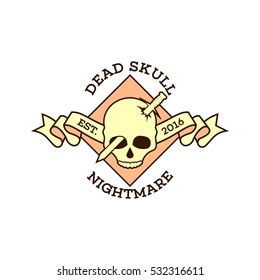 Skull skeleton logo design template
