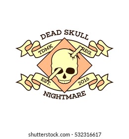 Skull skeleton logo design template