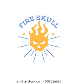 Skull skeleton logo design template