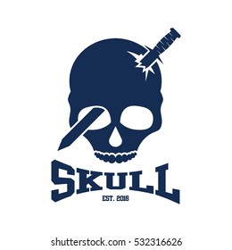 Skull skeleton logo design template