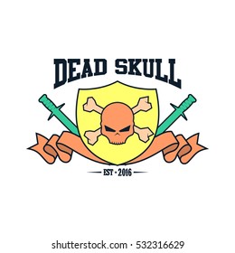 Skull skeleton logo design template