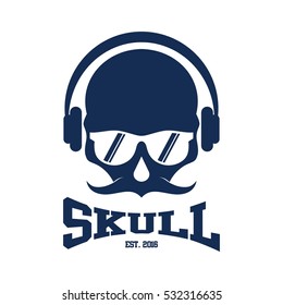 Skull skeleton logo design template