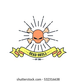 Skull skeleton logo design template