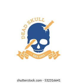 Skull skeleton logo design template