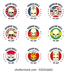 Skull skeleton logo design template