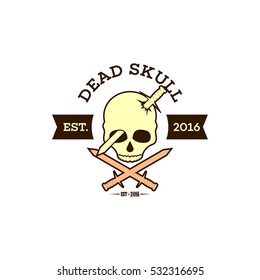 Skull skeleton logo design template