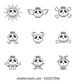 Skull skeleton logo design template