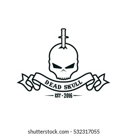 Skull skeleton logo design template