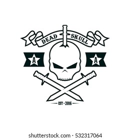 Skull skeleton logo design template