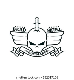 Skull skeleton logo design template
