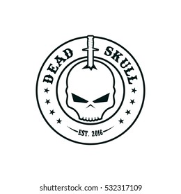 Skull skeleton logo design template