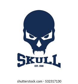 Skull skeleton logo design template