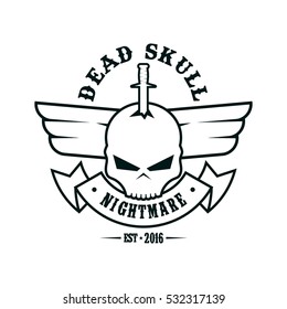 Skull skeleton logo design template