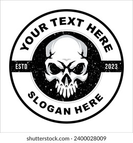 SKULL SKELETON RETRO LOGO TEMPLATE