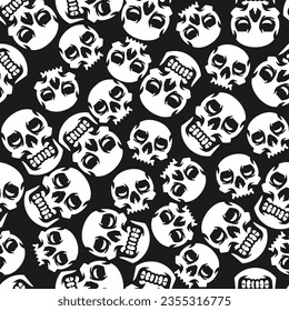 Skull Skeleton Seamless Pattern Illustration
