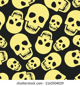 skull skeleton seamless pattern. vector illustration
