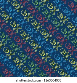 skull skeleton seamless pattern. vector illustration