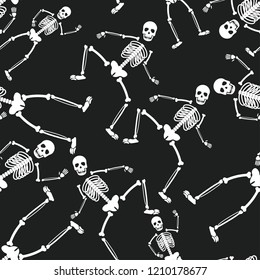 skull skeleton seamless pattern. vector illustration