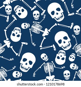 skull skeleton seamless pattern. vector illustration