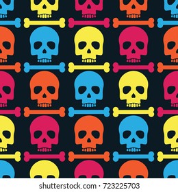 skull skeleton seamless pattern. vector illustration