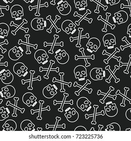 skull skeleton seamless pattern. vector illustration