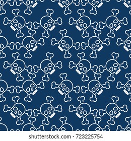 skull skeleton seamless pattern. vector illustration