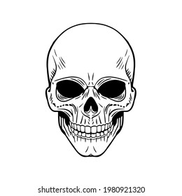 Skull. The skeleton of a stake. Dead . Clipart vector illustration. Vinyl cutting and printing svg