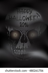 Skull sketch element isolated on black background,Halloween illustration-Graveyard, scary party  background