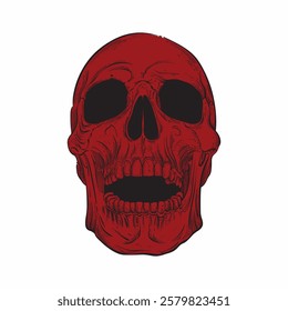 Skull in sketch style. Hand drawn. Perfect for poster design, t-shirts, tattoos. Halloween. Vector illustration.