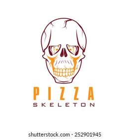 skull with slice of pizza