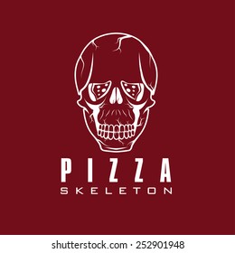 skull with slice of pizza