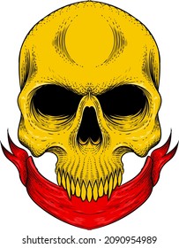 Skull with sling vector illustration