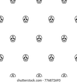 Skull small elegant seamless vector pattern texture black and white.