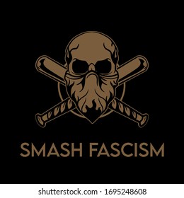 Skull Smashing Fascism Vector Art