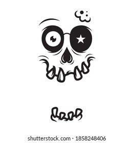 Skull with smile. Horror Smile Graphic Illustration Vector Art T-shirt Design
