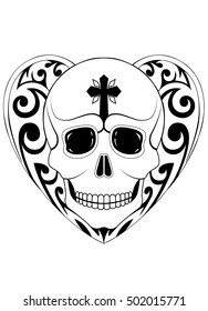 Skull smiley face mix graphic vector.