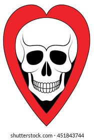  Skull smiley face mix heart vector.