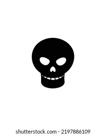 Skull with Smiling expression, skull vector illustration isolated on white.