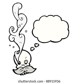skull with smoke coming out of eye