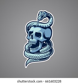 Skull With Snake Illustration