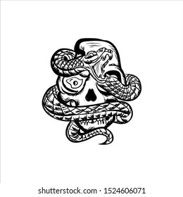 Skull Snake Pictures Tattoos Illustrator Logos Stock Vector (Royalty ...